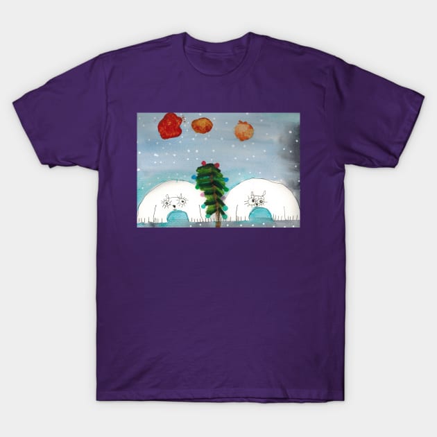 Polar Bears in the Snow T-Shirt by Rita Winkler